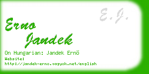 erno jandek business card